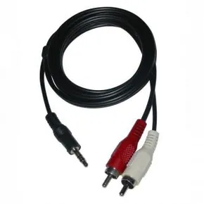 Audio Kabel Jack (3,5mm) M - 2x CINCH M, 1.5m, schwarz, Logo